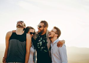 Four friends having a good time.